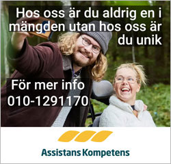 annons Assistans Kompetens i Sverige AB - Hos oss är du aldrig en mängden utan hos oss är du unik - För mer info 010-1291170